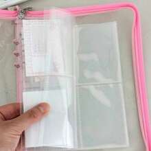 A5 Zipper Binder Pad, Glitter Cover, Organizer Notebook, Diary, Elastic Band, Transparent PVC Photo Album, 10pcs Refill Pages DIY Set - Multicolor - View 4