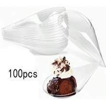 50pcs/100pcs/200pcs Mini Tasting Plates, Appetizer Dishes, Dessert Cups And Spoons, Suitable For Wedding Parties, Back To School, Snacks, Desserts, Cakes, Ice Cream - Multicolor - View 11