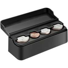 1pc Car Coin Storage Box, Car Coin Clip, Mixed Coin Savings Box, Multi-Functional Adhesive Car Coin Holder, Coin Organizer Compatible With Different Coin Sizes, Dashboard Mounted Bracket