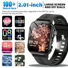 Este novo smartwatch possui uma tela grande de 2,01 polegadas, bateria de longa duração de 180mAh, lanterna potente, controle remoto da câmera, chamadas sem fio, localização do telefone, despertador e pedômetro. Adequado tanto para homens quanto para mulheres, é uma excelente opção de presente para as festas de fim de ano. - Multicolorido - Ver 2