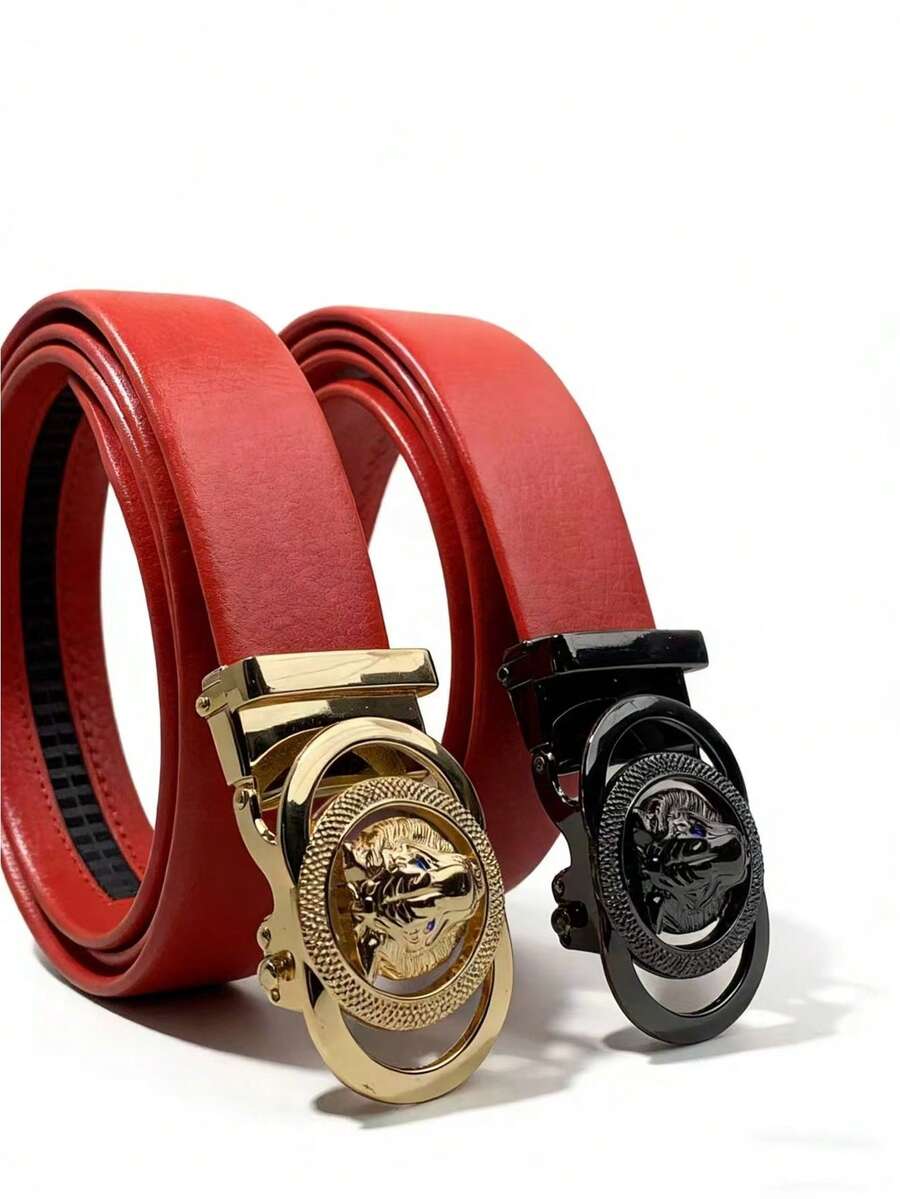 1pc Men's Casual Automatic Buckle Belt, Simple & Versatile, Suitable For Valentines Day & Father's Day Gifts, All Season - Multicolor - View 1