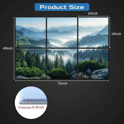 8 Pack Art Acoustic Panels Sound Proof Foam Walls, 48X32 Inches Decorative Sound Absorbing Panels Bedroom, Adhesive Included, Paintings