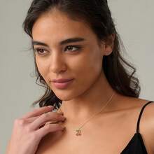 1pc Cherry Necklace, Cute Cherry Fruit Pendant Necklace, Red Cherry Necklace, Women's Summer Pendant Necklace - Gold - View 2