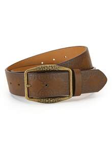 Women's Fashion Square Metal Buckle Belt, Minimalist Casual Elegant Solid Color Ladies Belt, Versatile For Dresses And Pants, Suitable For Daily Wear, Modern Minimalist Design, Durable - C097 - View 13