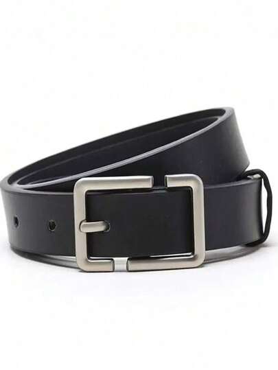 1pc Buckle Belt, Minimalist Unisex Waist Belt, Fashion Personalized Buckle, Suitable For Young People, Students, Casual, Pants