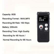 Digital Voice Recorder - Type-C Charging, Multifunctional, Supports MP3 Playback, Clear Recording, Suitable For Students, Teachers And Journalists - 8G - View 12