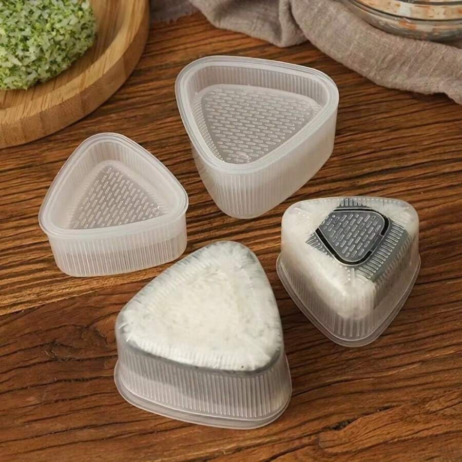 1/2Pcs Triangular Plastic Sushi Rice Ball Maker Mould Onigiri Mold Set Kitchen Gadgets Stuff Transparent Bento Accessories - Multicolor - View 1