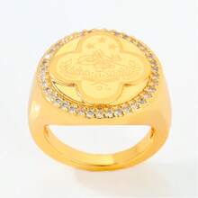 Bague de style luxueux de Dubaï plaquée or 21 carats, élégante bague de mariage islamique saoudienne, bijoux de fête d'Oman pour femmes - Bagues de mode - Voir 38