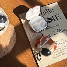 Retro Splatter Paint With Hanging Ring Earphone Case Compatible With Huawei Freebuds 7i, Freebuds 2, Freebuds SE 3, Freebuds 5i, Galaxy Buds Pro 3, Cute Korean Style Earphone Case - Brown - View 5