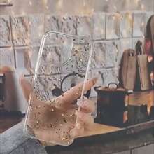 1个透明金箔亮片创意手机壳，兼容 11 12 13 14 15 16 17系列，适合作为礼物送给家人、朋友以及各种节日礼物 - 無色 - 查看 6