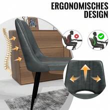 Dining Chairs With Cut-Out Backrest Modern Kitchen Chair Scandinavian Faux Leather Chair With High Back For Living Room Kitchen - As Pic - View 7