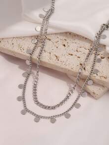 1件装不锈钢链条脚链，女士圆形流苏双层脚链，腿部脚踝饰品，沙滩饰品礼品 - 腳鍊 - 查看 7