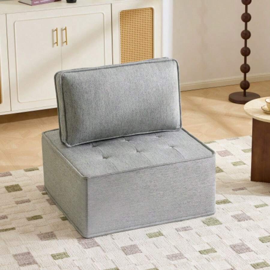 Einzelsofa, Kleine Sitzgarnitur,Wohnzimmer-Sessel,Sitzsack,Sofa Für Schlafzimmer, Gästezimmer Oder Kinderzimmer - Light Grey - View 1