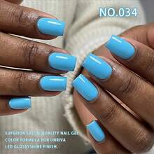 16ml Sky Blue Gel Nail Polish Baby Blue Color For Winter Ice Snow Theme Spring Cloud Nail Art DIY Manicure Soak Off UV LED Gel Lacquer Bottle Matches Color - 天藍色 - 查看 4