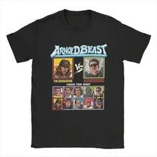 Camisetas de Arnold Schwarzenegger, luchador, bestia, para hombres, de algodón puro, divertidas, de cuello redondo, de manga corta, regalo de ropa - Negro - Ver 1