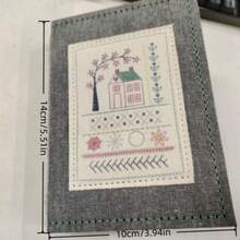 1本5.5英寸×3.9英寸刺绣针法图案书，高密度亚麻刺绣书，创意DIY刺绣针法，包含刺绣指南，适合初学者和爱好者 - 彩色 - 查看 7