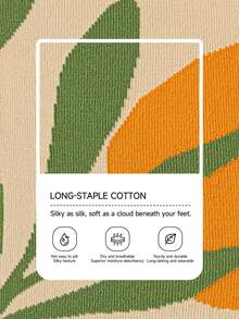 1/3 Pairs Unisex Leaf Print Geometric Nature Themed Artistic Design Combed Cotton Casual Crew Socks, Suitable For Travel, Home, Office, Holiday Gifts - Multicolor - View 4