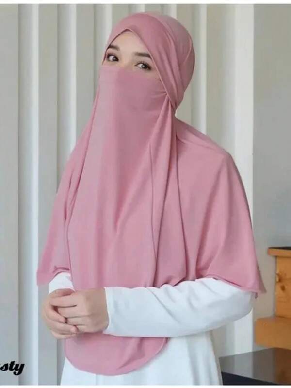 1pc Muslim Hijab Headscarf For Women, Soft & Skin-Friendly Drapey Smooth Fabric, Covers Face, Regular Style With Rear Knot, 3 Wearing Methods, Suitable For Prayers, Commuting, Outdoor, Leisure, Brightening, Non-Stuffy, Easy To Style, Versatile & Comfortable Headscarf