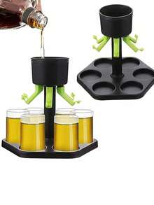 1-Piece Wine Dispenser Set With 6 Cups - Beverage & Wine Server, Perfect For Parties And Picnics