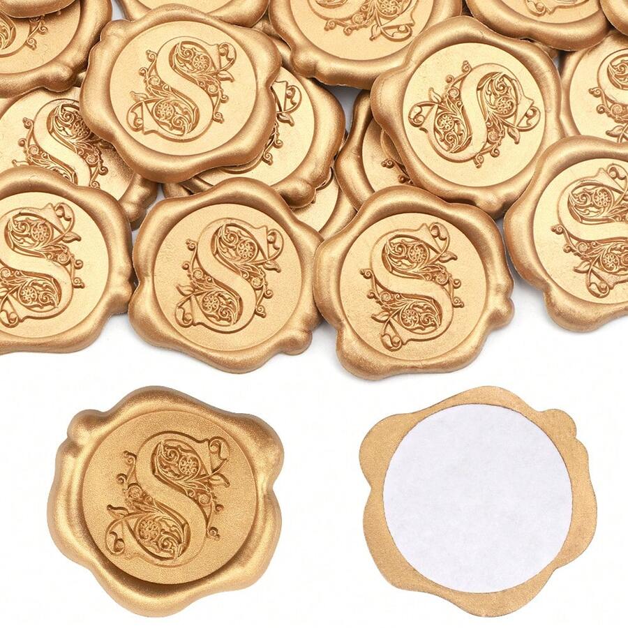 10/25pcs Rose Or Heart Shaped Wax Seal Stickers, Self-Adhesive Envelope Seals Suitable For Weddings, Parties And Birthdays - Multicolor - View 1