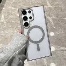 适用于三星 Galaxy A56、A36、A26、A16、S25FE、A17 手机壳 - 强磁吸附超薄防摔保护壳。S25 Ultra、S24 Ultra 透明硬质后盖 - 灰色 - 查看 4