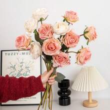 M.S MO SHI HOME FURNISHINGS 1/3/5 bông hoa hồng trắng giả, hoa hồng nhân tạo sống động như thật để trang trí nhà cửa, trang trí bình hoa DIY, trang trí phòng ngủ, trang trí phòng, bày trí bàn ăn, trang trí bàn làm việc, hoa trang trí bàn, trang trí sân vườn, trang trí đám cưới, bó hoa cưới, sinh nhật, lễ Phục sinh, ngày Valentine, ngày của Mẹ, trang trí tiệc, quà tặng cho mẹ, quà tặng và đồ trang trí. - Nhiều màu - Xem 6