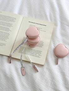 1件装PU皮革心形伸缩卷尺，适用于腰围/胸围，59.06英寸多功能迷你尺，心形迷你卷尺1.5米腰胸皮革尺，便携式家用测量工具 - 彩色 - 查看 9