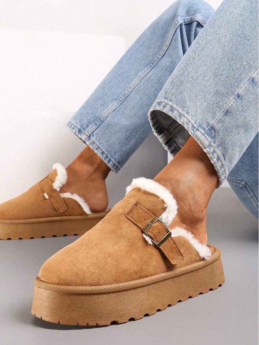 SERGIO TODZI Women Solid Color Platform Slippers For Daily - Camel - View 1