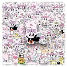 50 Stück süße Cartoon Tier Aufkleber, sanft pastellrosa Hasen Design, dekorative Aufkleber für Handy, Umschläge, Scrapbooking - Babypink - Übersicht 4