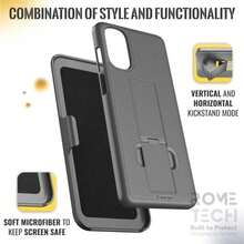 Rome Tech Belt Clip Phone Case For Moto G Stylus 2022 6.8" - Heavy Duty Shell Holster Combo - Rugged Cover - Black - 黑色 - 查看 5