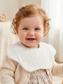 5pcs/Set Newborn Baby Soft & Skin-Friendly White Bibs, Suitable For Daily Use - Multicolor - View 7