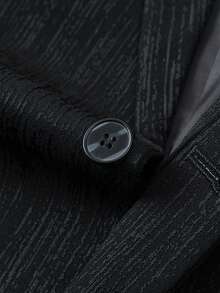 Tucano Men's Textured Striped Business Jacket, Featuring A Notch Lapel And Double Button Closure, Durable Fabric, Slim Fit Design, Suitable For Office Meetings, Formal Gatherings, And A Must-Have For Enhancing Exquisite Business Casual Wear - Black - View 5