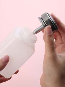 180ml/120ml Metal Head Nail Polish Remover Pump Bottle, Refillable Professional Nail Polish Remover Pump Bottle, Salon Liquid Pump, Durable Metal Top Nail Art Tool DIY Manicure Supplies - Multicolor - View 3