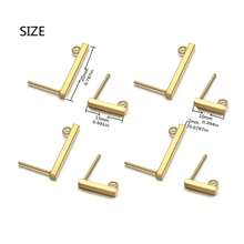 KMEOSCH 20 件装多尺寸不锈钢穿孔耳钉，长方形耳钉，手工线性条形耳钉，带耳背，DIY 耳环配件套装，DIY 首饰制作组件 - 長方形耳環 - 查看 4