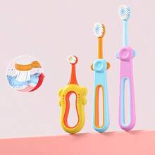 1pc Children's Toothbrush, Infant/Toddler Toothbrush For 0-3 Years, 3-6 Years And 6-12 Years Old, Essential For Halloween, Christmas, Children's Gifts, Daily Teeth Brushing - Multicolor - View 1