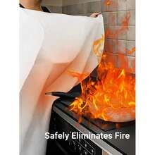 2条装防火毯 - 应急阻燃毯，39.37英寸 x 39.37英寸 - 玻璃纤维灭火毯，适用于厨房、家庭、学校、壁炉、烧烤架、车辆、办公室和仓库，带4个挂钩