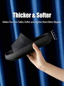 A Pair Of Summer Casual And Versatile Women's Slippers, Indoor Silent And Anti-Slip Slippers For Both Men And Women, Comfortable And Soft, Large-Sized Men's Flip-Flops - màu đen - Xem 4
