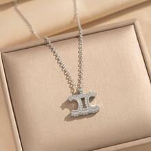 1 Pair Fashionable Non-Fading Letter Necklace, Classic Titanium Steel Clavicle Chain, Women - Fashion Pendant Necklace - View 3