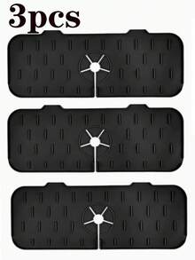 1pc/2pcs/3pcs Silicone Drain Mat, Kitchen Bathroom Faucet Anti-Splash Sink Drain Mat Filter - Multicolor - View 15