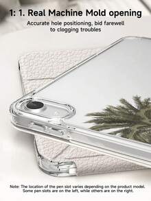 Casing Pelindung Tablet Flip Anti Guncangan Motif Hewan Buas 1 buah Motif Leopard & Pohon Palem Dua Sisi Akrilik Transparan dengan Papan Belakang Kristal, Casing Pelindung Tablet Anti Guncangan untuk Mode Tidur/Bangun, Cocok untuk iPad Air 8(M4) 2026(11/13 Inci), (A16) Generasi ke-11 Model 11 Inci 2025, Generasi ke-9/8/7 10,2 Inci, Tahan Tekuk 3+ Tahun, Slot Pena Terintegrasi, Perlindungan Harian Sempurna, Hadiah Profesional - Hitam dan Putih - View 5