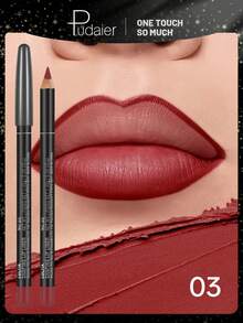 Pudaier Set 3 Pensil Bibir Matte - Formula Halus dan Lembut Mendefinisikan Kontur yang Indah, Warna Tahan Lama, Cocok untuk Penggunaan Sehari-hari dalam Berbagai Kesempatan, Hadiah Liburan yang Sempurna untuk Wanita - SET 3 BUAH - View 3