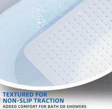 Non Slip Extra Long Bath Mat 39 X 16 Inch Machine Washable Bathtub Mat With Suction Cups Drain Holes White - 白色 - 查看 4