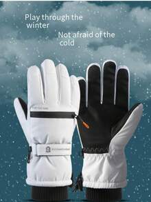 1 Pair Unisex Winter Ski Gloves, Couple's Windproof Thick Gloves, Skiing Warm Gloves - A - View 8