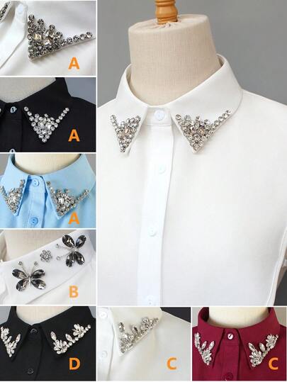 1件精致奢华手工串珠可拆卸项圈，百搭女士职业装和休闲装，时尚闪亮配饰，适合春、秋、冬三季连衣裙和圣诞装饰。