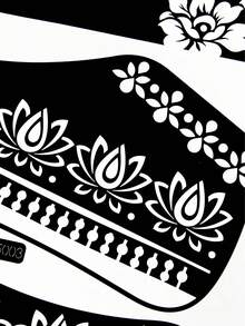 2 Sheets Of Foot Tattoo Templates - Complex Flower And Decorative Hollow Designs, Reusable Foot And Ankle Body Art Templates, Compatible With Spray Guns/Cosmetics, Perfect For DIY Temporary Tattoos, Beach Days, Parties, And Festivals, Easy To Apply And Clean, Suitable For Most Foot Shapes - Black - View 9