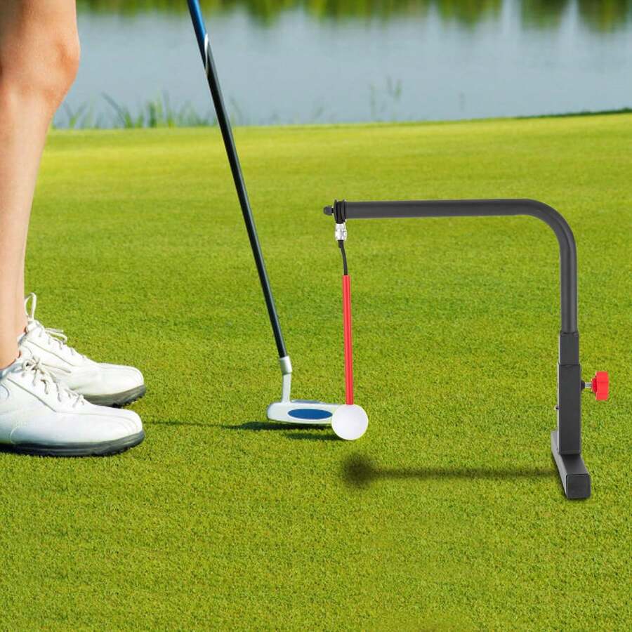 HOHOBLA Golf Swing Training Aid With 360° Automatic Ball Return, Adjustable Height, Iron Material, Lightweight And Portable For All Golfers - Như đã trình bày - Xem 1