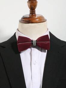 1pc Fashionable Casual Solid Color Bow Tie For Men, Comfortable & Versatile For Party, Banquet And Daily Wear - Solid Color - View 10