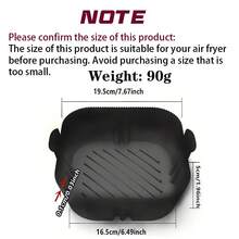 1/2个方形空气炸锅硅胶锅可重复使用空气炸锅内衬烤箱烘焙托盘家用厨房空气炸锅配件 7.67''x6.49''x1.96'' - 矽膠氣炸鍋內襯 - 查看 5