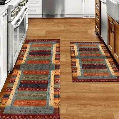 שטיח מודפס עם דוגמה אחת, מחצלת צמר מלאכותי - סופג במיוחד, קל לניקוי, מתאים לעיצוב הבית, בית כפרי, כניסה, פנים, חדר, מטבח, פינת אוכל, משרד קטן/משרד ביתי, כיור, חדר כביסה, שטיח כניסה, שטיח מטבח, שטיח נגד החלקה