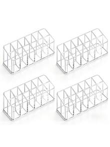 1/4/8pcs Transparent Lipstick Storage Box, Plastic Desktop Lipstick Organizer, Multi-Grid Cosmetic Storage Box, Makeup Organizer - Multicolor - View 7